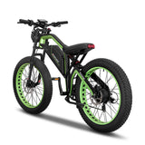 Kakuka Rampage electric fat bike with full suspense system and Shimano 7-speed gear shift.
