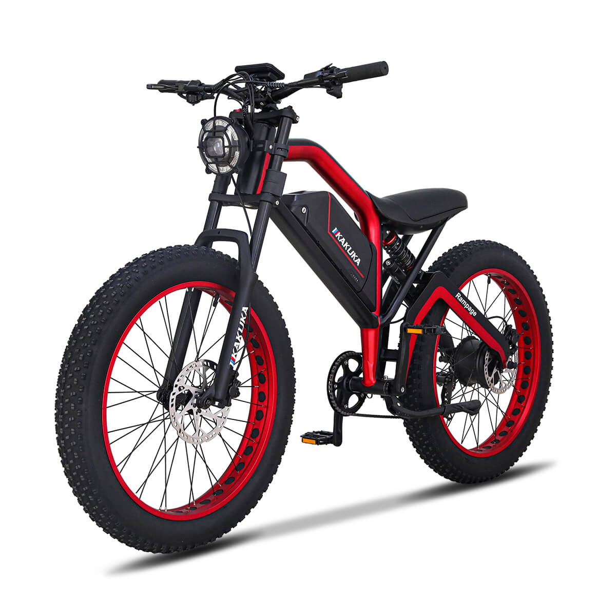 Kakuka Rampage Fat Tire Electric Bike with 26inch fat tires and suit for all terrian.